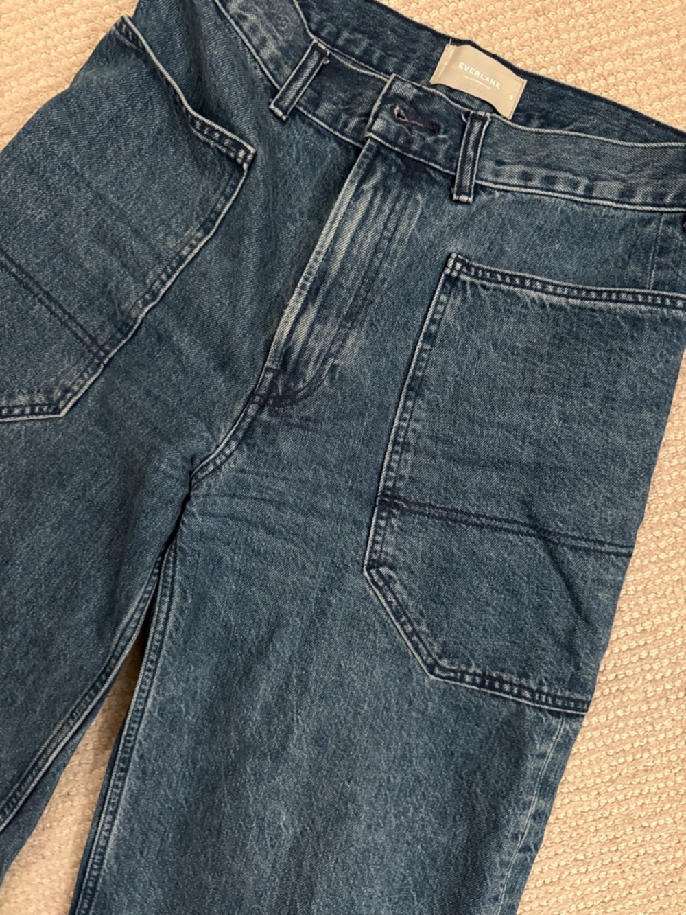 Everlane Gardener Wide Leg Utility Jeans in Dark Blue - Picture 2 of 3